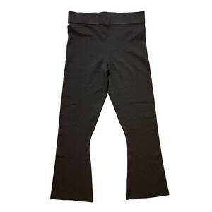 NWT ZARA High Rise Kick Flare Rib Knit Pull On Pants in Chocolate brown  SZ L
